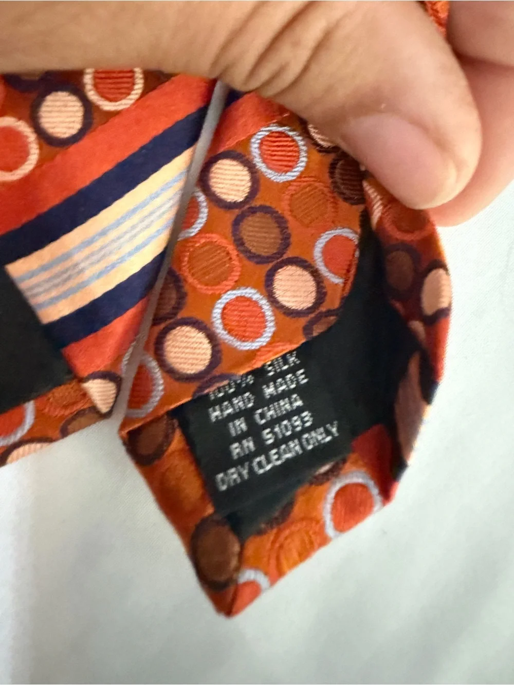 Steve Harvey collection Classic circle Orange Patterned Men's Tie - 621/2